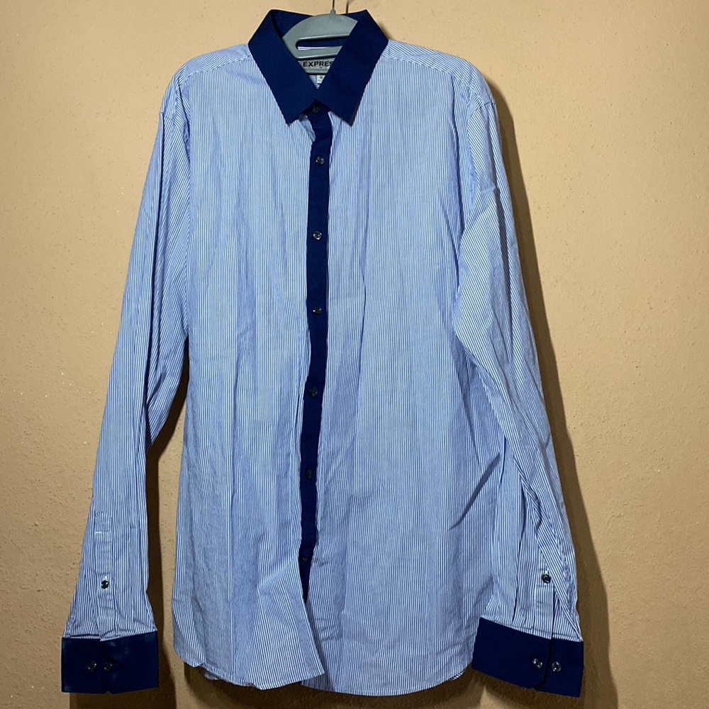 Express fitted button up dress shirt.